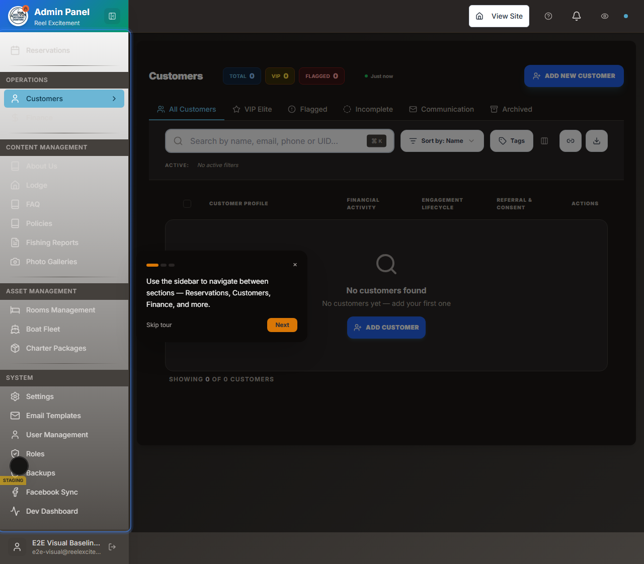 GuideStack customers CRM and guest records